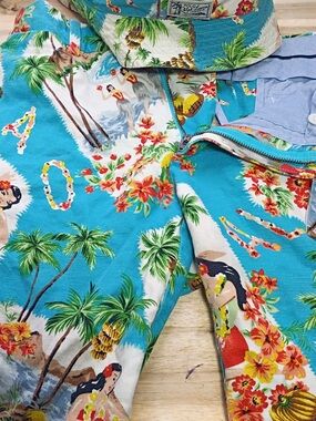 Ralph Lauren Tropical Print Men's Swim Shorts - Turquoise, White, Green, Red